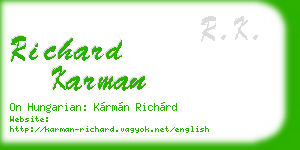 richard karman business card