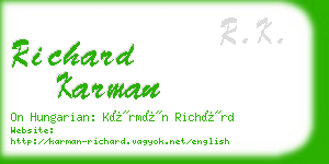richard karman business card